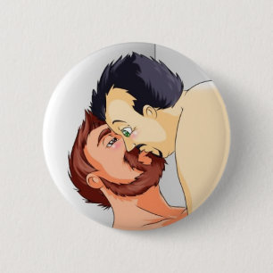 Bóton Redondo 5.08cm badge gay bear couple kissing