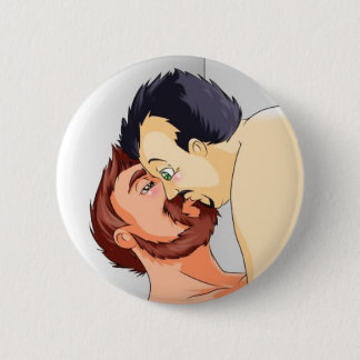 Bóton Redondo 5.08cm badge gay bear couple kissing