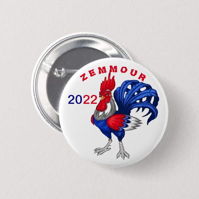 Bóton Redondo 5.08cm Badge rond, Zemmour 2022 (Frente & Verso)