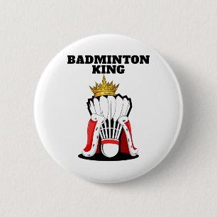 Bóton Redondo 5.08cm Badminton King Mens Jogador de Badminton Shirt Ba