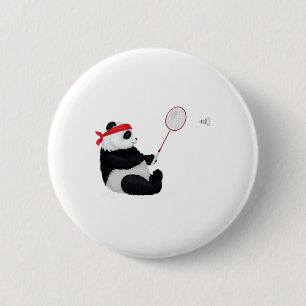 Bóton Redondo 5.08cm Badminton Panda Engraçada Bela Boca Humor E