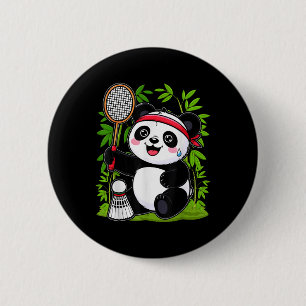 Bóton Redondo 5.08cm Badminton Panda Escavado - Engraçado Shuttle Ani