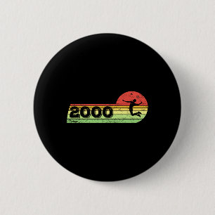 Bóton Redondo 5.08cm Badminton-player Vintage 2000 Birthday Shuttle Bad