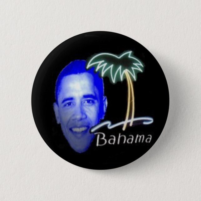 Bóton Redondo 5.08cm Bahama Obama (Frente)