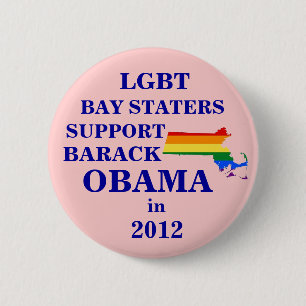 Bóton Redondo 5.08cm Baía Staters de LGBT para Obama 2012