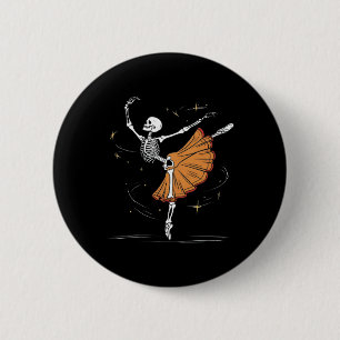 Bóton Redondo 5.08cm Bailarina Esqueleto Dança de Ballet Halloween