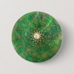Bóton Redondo 5.08cm Baixo do Botão do Mar Esmeralda