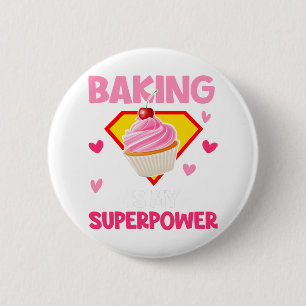 Bóton Redondo 5.08cm Baking De Camiseta De Cupcake É A Minha Cobra De 