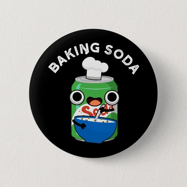 Bóton Redondo 5.08cm Baking Soda Engraçado Soda Pop Pun Dark BG (Frente)