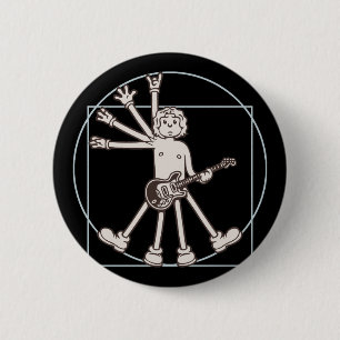 Bóton Redondo 5.08cm Balancim de Vitruvian dos desenhos animados