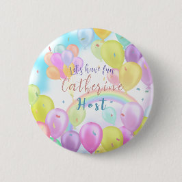 Bóton Redondo 5.08cm Balão Pastel Birthday