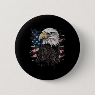 Bóton Redondo 5.08cm Bald Eagle EUA Bandeira Americana Homens Gráficos 
