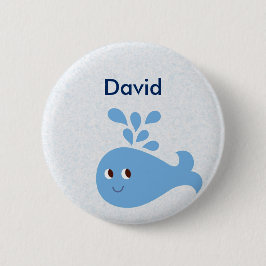 Bóton Redondo 5.08cm Baleia branca com escoamento personalizável
