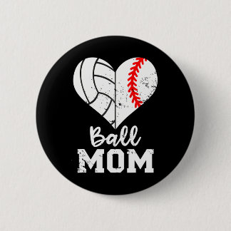Bóton Redondo 5.08cm Ball Mãe Coração Engraçado Baseball Voleibol Mãe