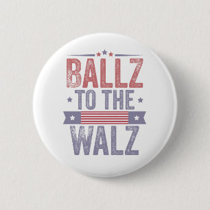 Bóton Redondo 5.08cm Ballz para a eleição Walz Harris Waltz 2024