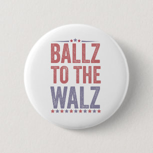 Bóton Redondo 5.08cm Ballz Para A Eleição Walz Harris Walz 2024