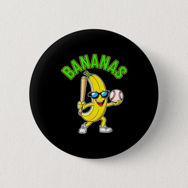 Bóton Redondo 5.08cm Banana engraçada  (Frente)
