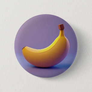 Bóton Redondo 5.08cm Banana Fofa com Fundo Roxo
