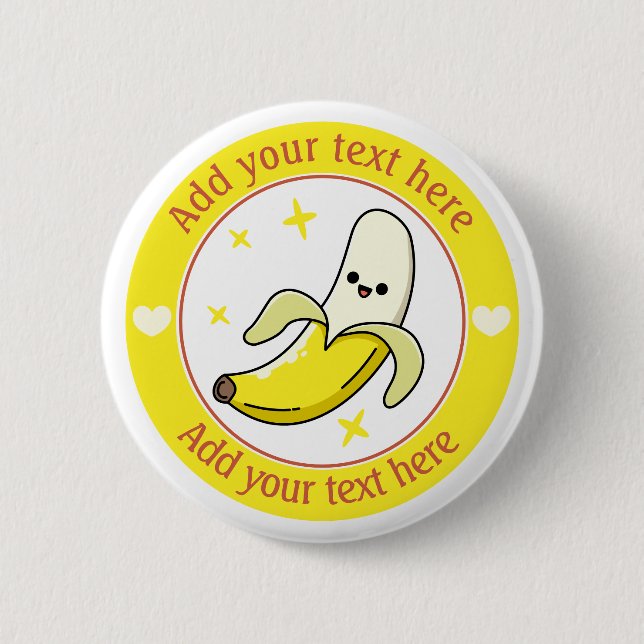 Bóton Redondo 5.08cm Banana Personalizada Divertida (Frente)