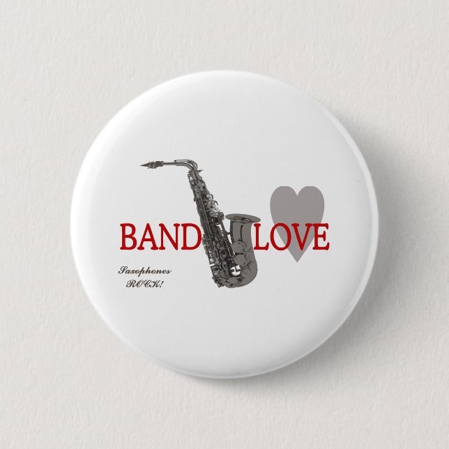 Bóton Redondo 5.08cm Banda Love/ Saxofone (Frente)