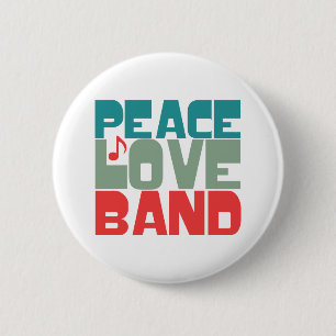 Bóton Redondo 5.08cm Banda Peace Love