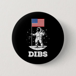 Bóton Redondo 5.08cm Bandeira Americana Astronauta Espaço 4 De Julho Am