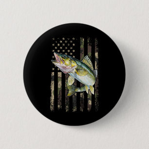 Bóton Redondo 5.08cm Bandeira Americana Camo Walleye