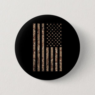 Bóton Redondo 5.08cm Bandeira Americana Camuflada Militar 4 De Julho Am