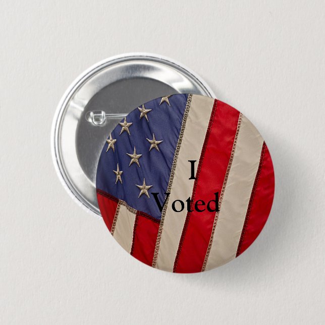Bóton Redondo 5.08cm Bandeira Americana com Eu Votei (Frente & Verso)