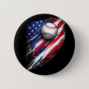 Bóton Redondo 5.08cm Bandeira americana de beisebol meninos meninas hom