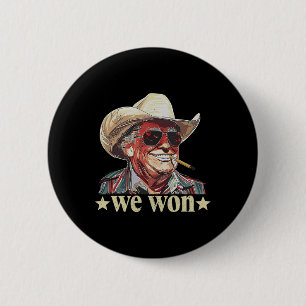 Bóton Redondo 5.08cm Bandeira Americana do Trump Cowboy Ocidental Nós G