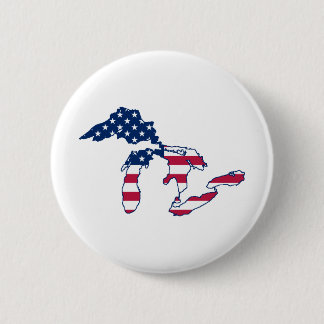 Bóton Redondo 5.08cm Bandeira americana dos grandes lagos