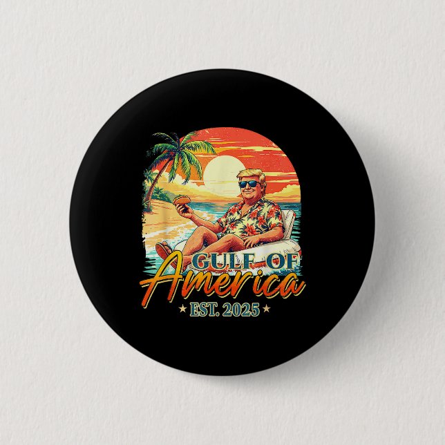 Bóton Redondo 5.08cm Bandeira Americana G.2025 Do Golfo De Eua (Frente)