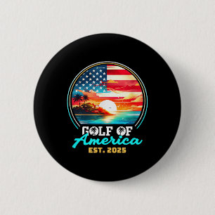 Bóton Redondo 5.08cm Bandeira Americana G.2025 Do Golfo De Eua