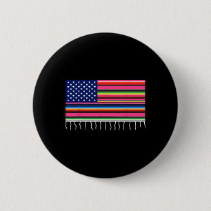 Bóton Redondo 5.08cm Bandeira Americana Mexicana Usa Serape Cinco De Ma