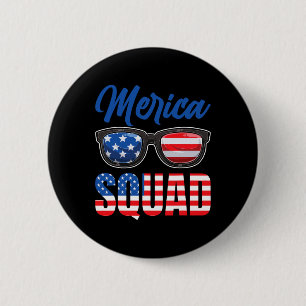 Bóton Redondo 5.08cm Bandeira Americana No Dia 4 De Julho Da Praça Meri