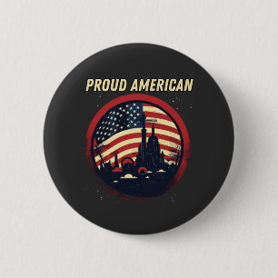 Bóton Redondo 5.08cm Bandeira americana orgulhosa