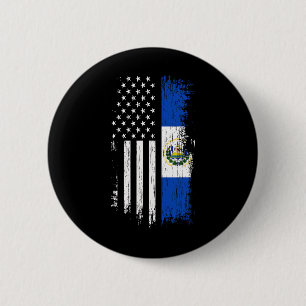 Bóton Redondo 5.08cm Bandeira Americana Salvadorenha - Camisa El Salvad