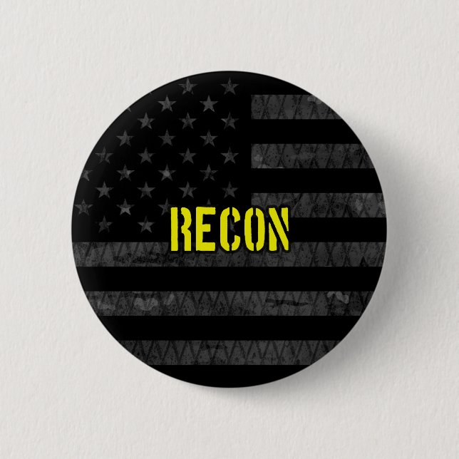 Bóton Redondo 5.08cm Bandeira Americana Subjugada do Recon (Frente)