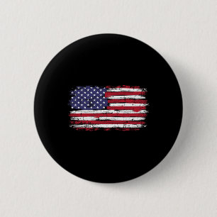 Bóton Redondo 5.08cm Bandeira Americana Vintage Para O Dia Da Independê