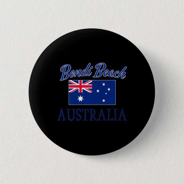 Bóton Redondo 5.08cm Bandeira Austrália de Bondi Beach (Frente)