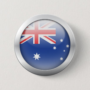Bóton Redondo 5.08cm Bandeira australiana na esfera