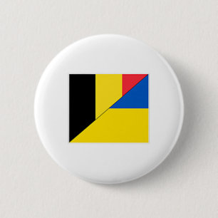 Bóton Redondo 5.08cm Bandeira Bélgica Ucrânia Nacionalidade Belga Ucran