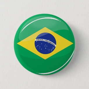 Bóton Redondo 5.08cm Bandeira brasileira redonda brilhante