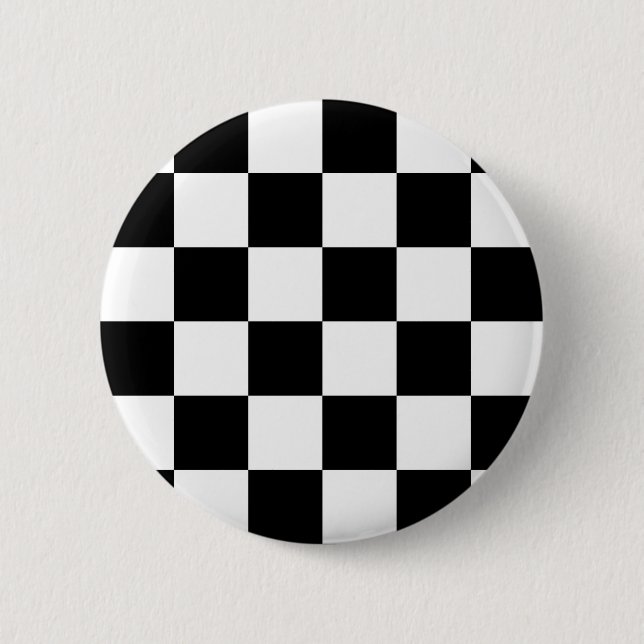 Bóton Redondo 5.08cm Bandeira Checkered preto e branco da auto (Frente)