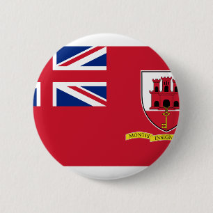 Bóton Redondo 5.08cm Bandeira civil Gibraltar, Reino Unido