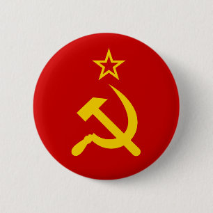 Bóton Redondo 5.08cm Bandeira comunista URSS de Rússia