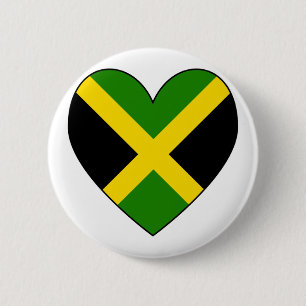 Bóton Redondo 5.08cm Bandeira Coração Jamaicano