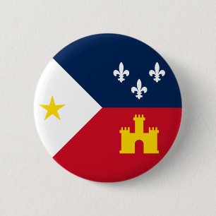 Bóton Redondo 5.08cm Bandeira da Acadiana, Luisiana