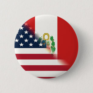Bóton Redondo 5.08cm Bandeira da América do Peru Bandeira da América